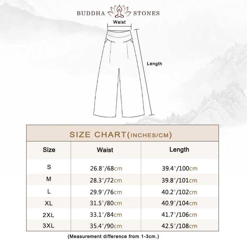 Pantalon à Jambe Large Taille Haute pour Femme en Coton et Lin Uni avec Poches