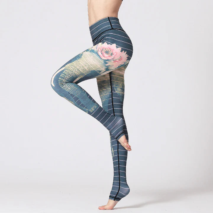 Legging de Yoga Femme Motif Fleur de Lotus – Pantalon Fitness et Bien-être