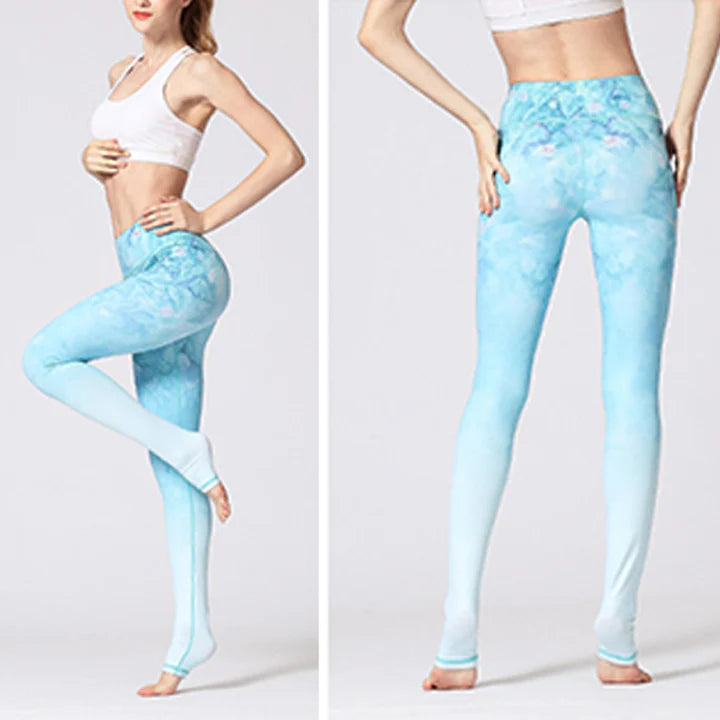 Legging de Yoga Femme Motif Fleur de Lotus – Pantalon Fitness et Bien-être
