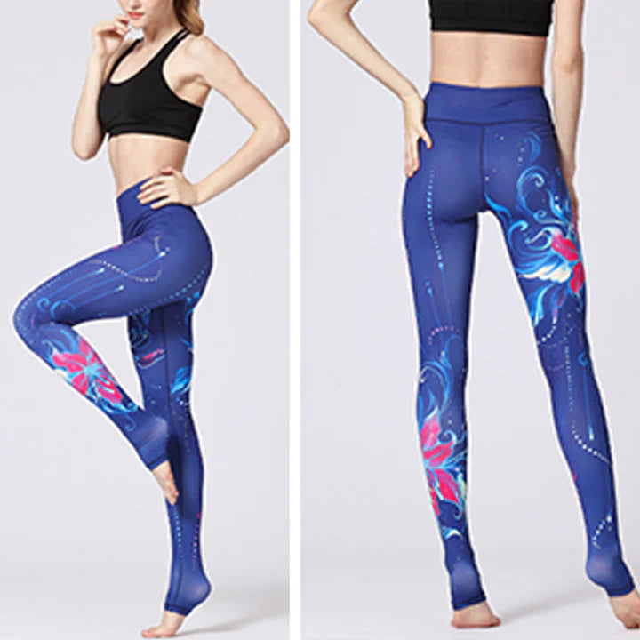 Legging de Yoga Femme Motif Fleur de Lotus – Pantalon Fitness et Bien-être