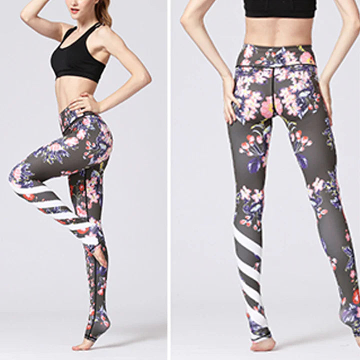 Legging de Yoga Femme Motif Fleur de Lotus – Pantalon Fitness et Bien-être