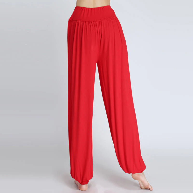Pantalon Sarouel Long de Yoga et Danse en Modal Uni