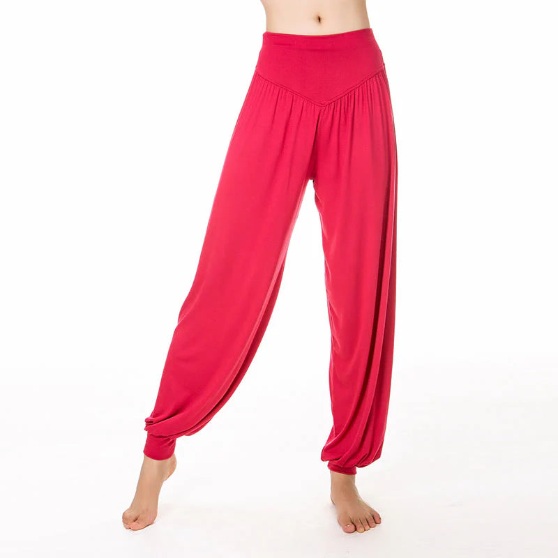 Pantalon Sarouel Long de Yoga et Danse en Modal Uni