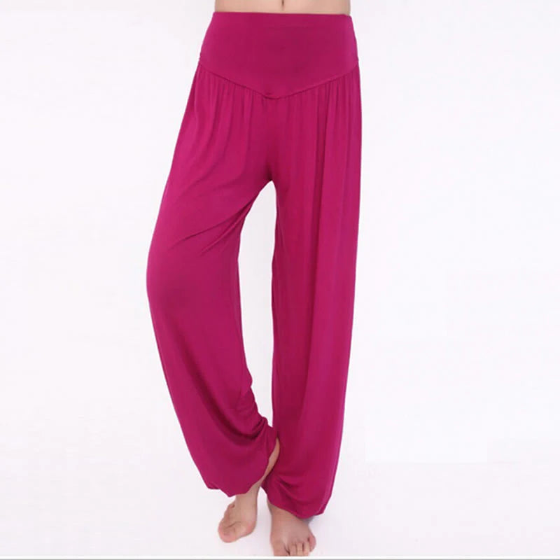Pantalon Sarouel Long de Yoga et Danse en Modal Uni