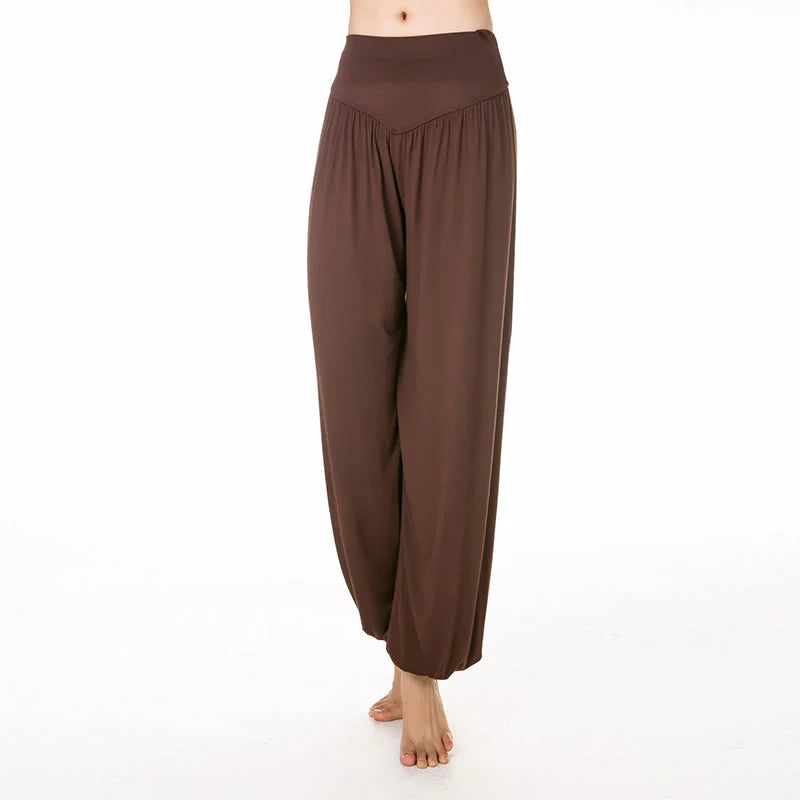 Pantalon Sarouel Long de Yoga et Danse en Modal Uni