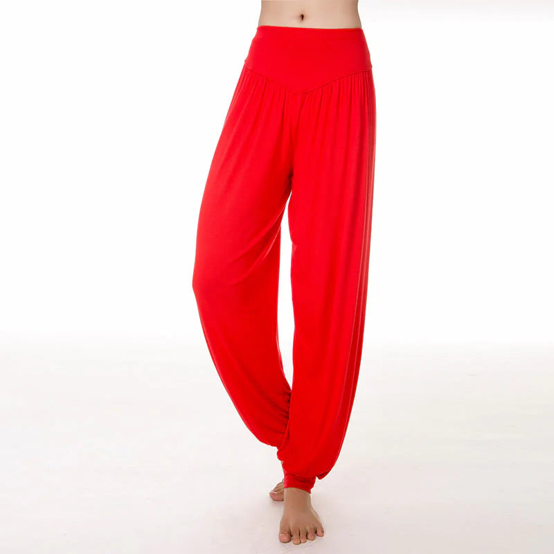 Pantalon Sarouel Long de Yoga et Danse en Modal Uni