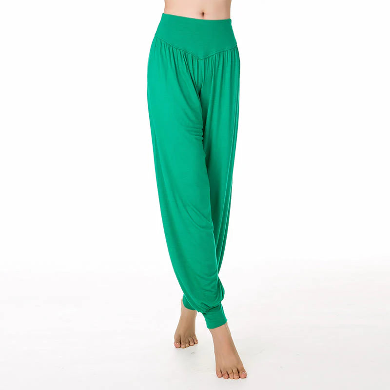 Pantalon Sarouel Long de Yoga et Danse en Modal Uni