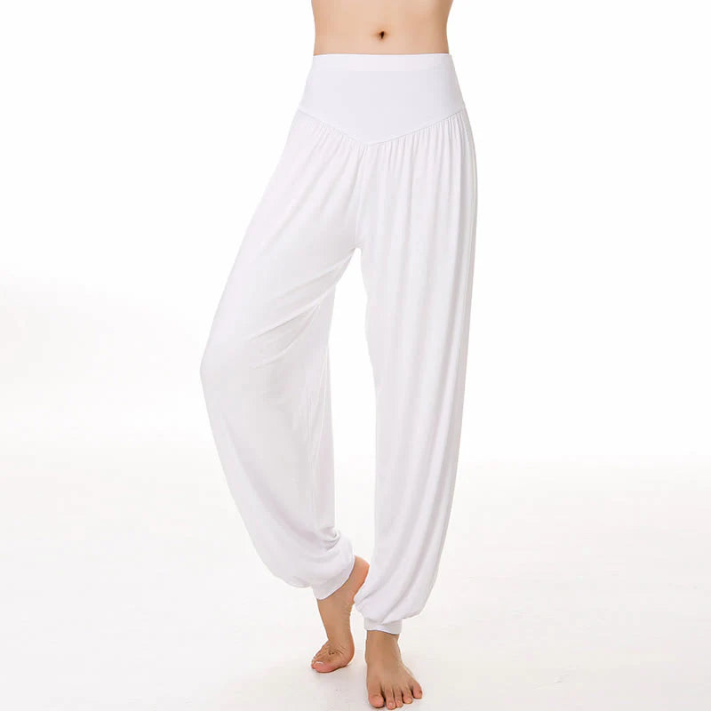 Pantalon Sarouel Long de Yoga et Danse en Modal Uni