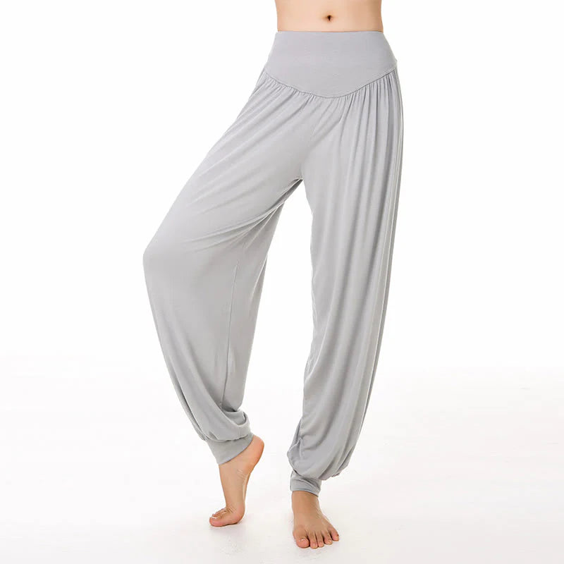 Pantalon Sarouel Long de Yoga et Danse en Modal Uni