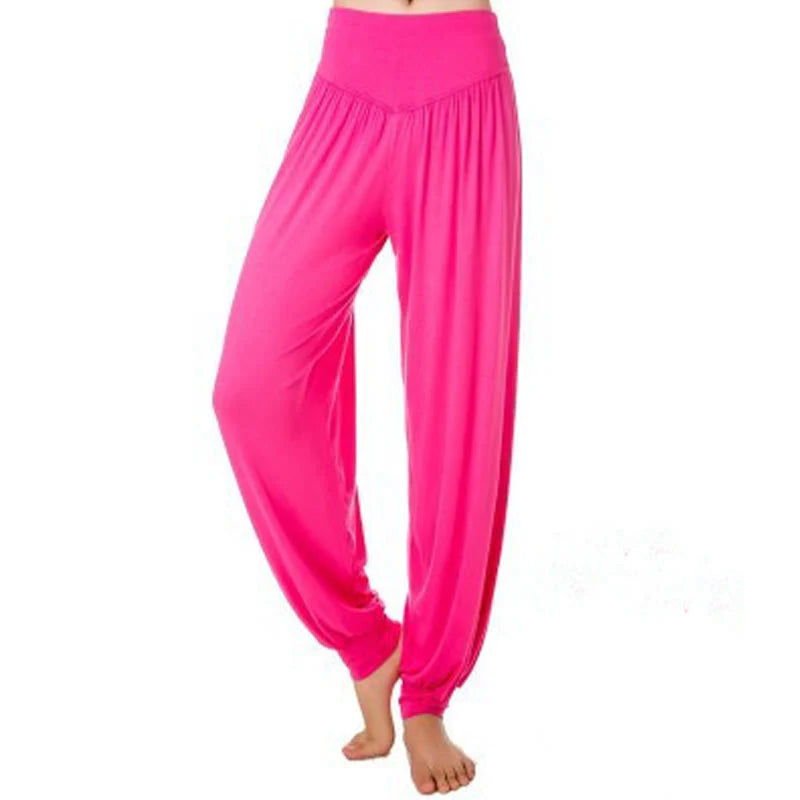 Pantalon Sarouel Long de Yoga et Danse en Modal Uni