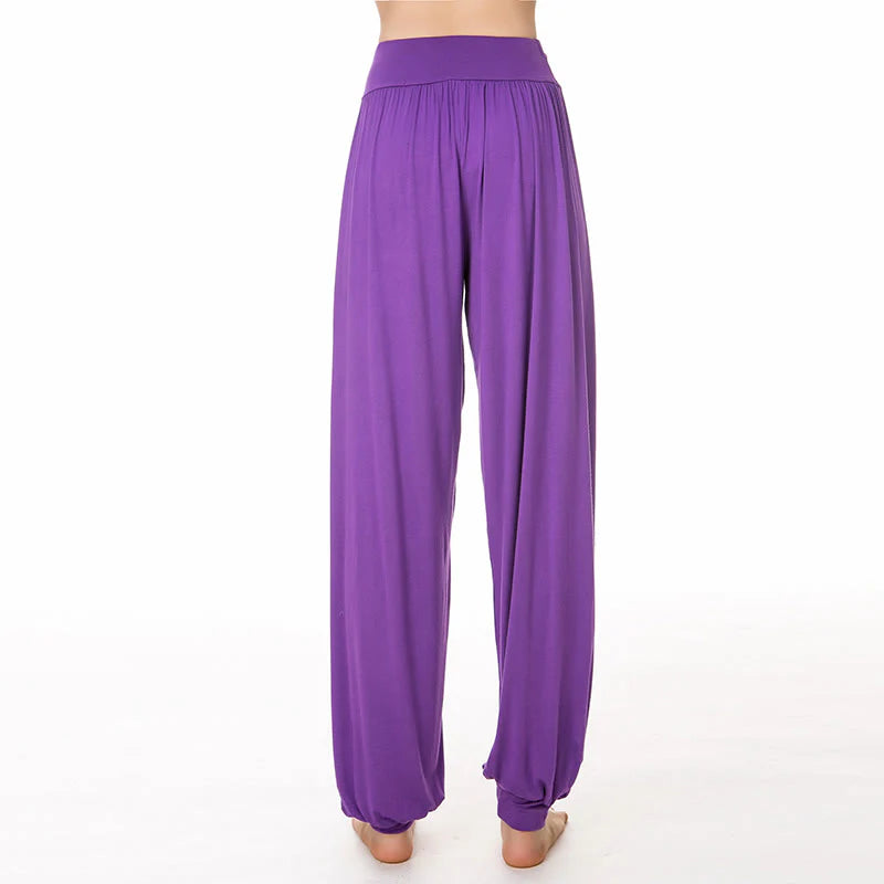 Pantalon Sarouel Long de Yoga et Danse en Modal Uni