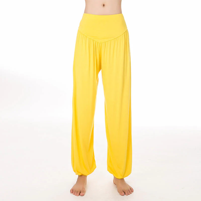 Pantalon Sarouel Long de Yoga et Danse en Modal Uni