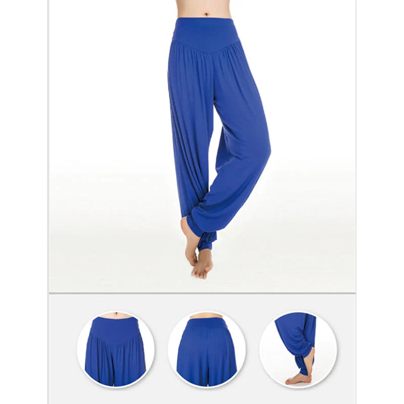Pantalon Sarouel Long de Yoga et Danse en Modal Uni