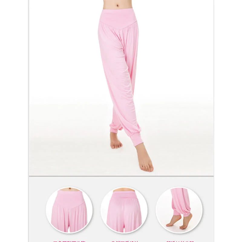 Pantalon Sarouel Long de Yoga et Danse en Modal Uni