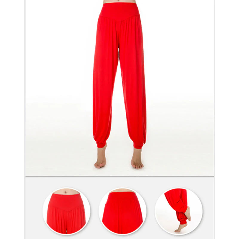 Pantalon Sarouel Long de Yoga et Danse en Modal Uni