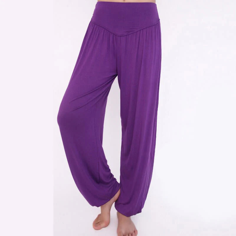 Pantalon Sarouel Long de Yoga et Danse en Modal Uni