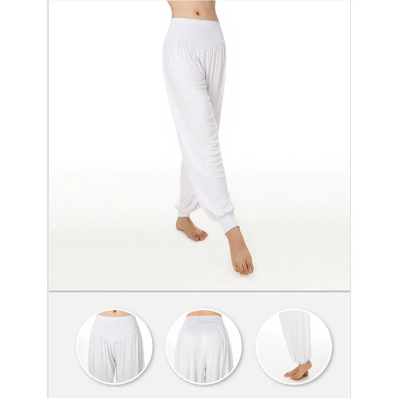 Pantalon Sarouel Long de Yoga et Danse en Modal Uni