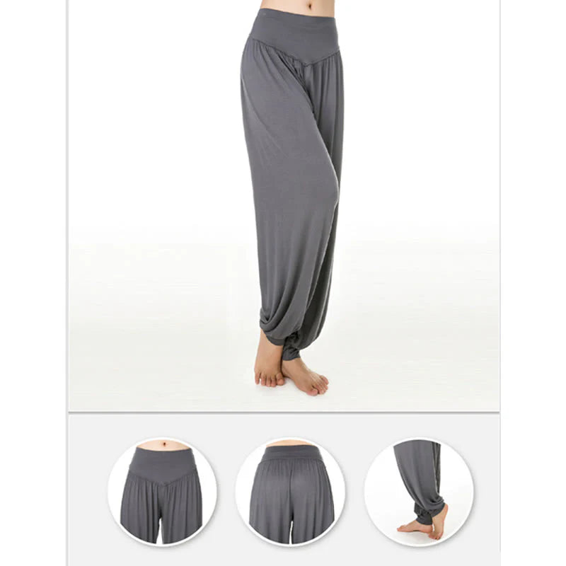 Pantalon Sarouel Long de Yoga et Danse en Modal Uni