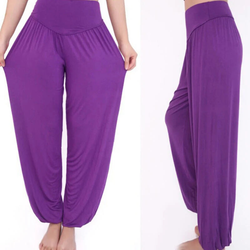 Pantalon Sarouel Long de Yoga et Danse en Modal Uni
