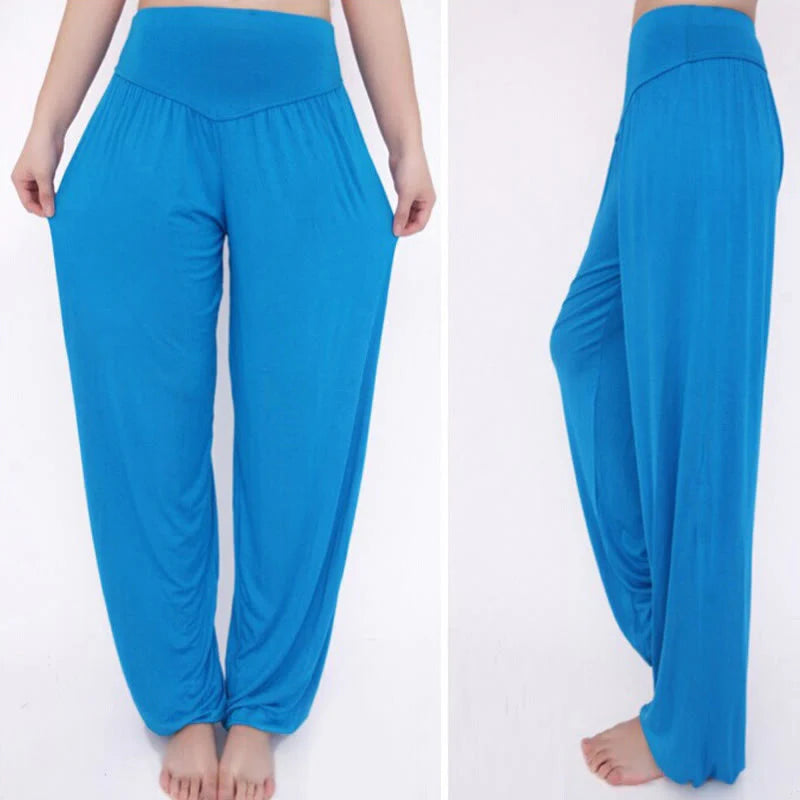 Pantalon Sarouel Long de Yoga et Danse en Modal Uni