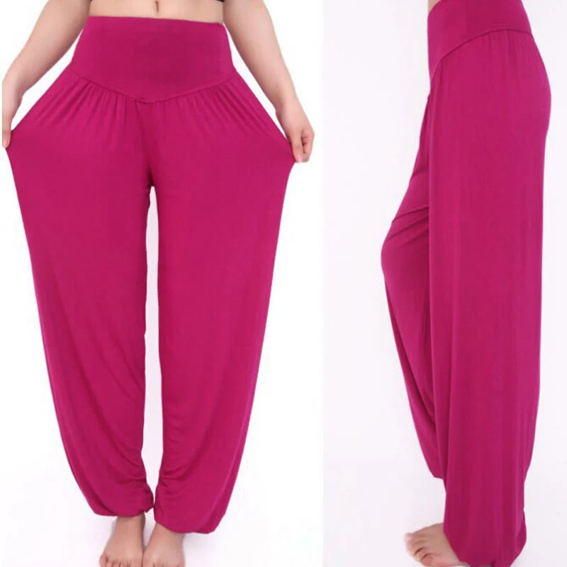 Pantalon Sarouel Long de Yoga et Danse en Modal Uni