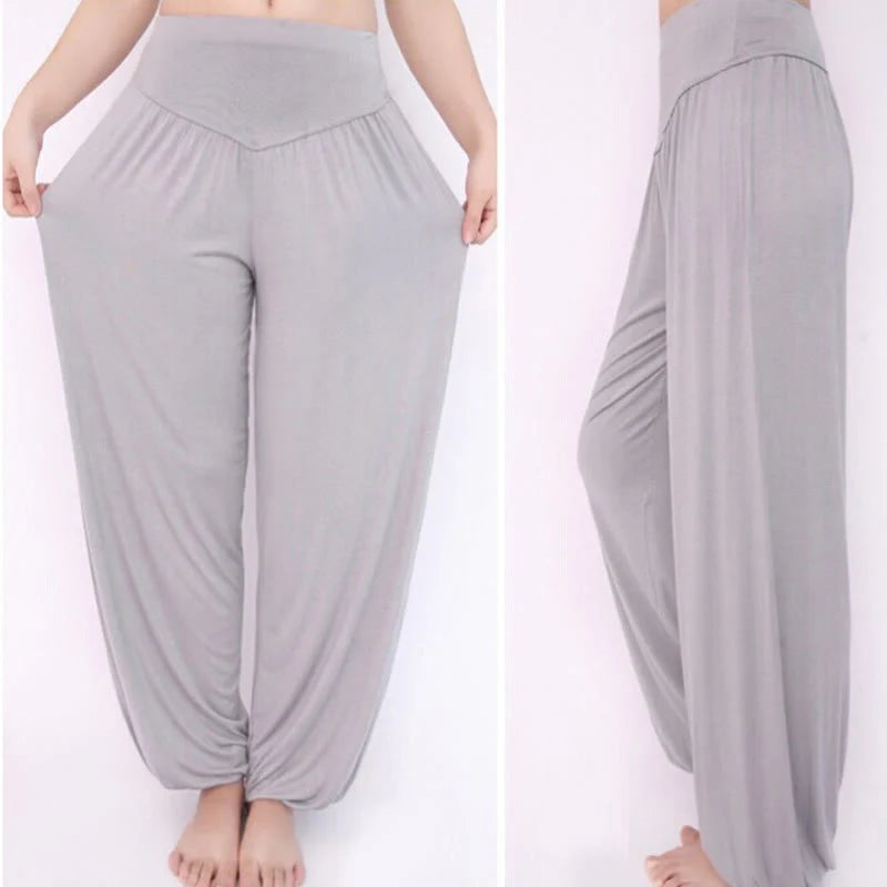 Pantalon Sarouel Long de Yoga et Danse en Modal Uni