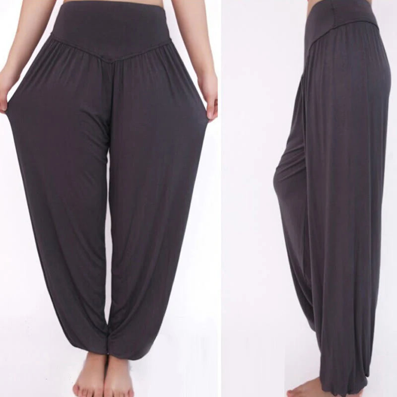 Pantalon Sarouel Long de Yoga et Danse en Modal Uni