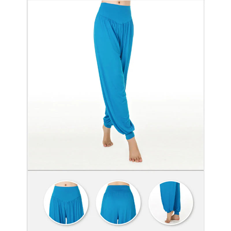 Pantalon Sarouel Long de Yoga et Danse en Modal Uni
