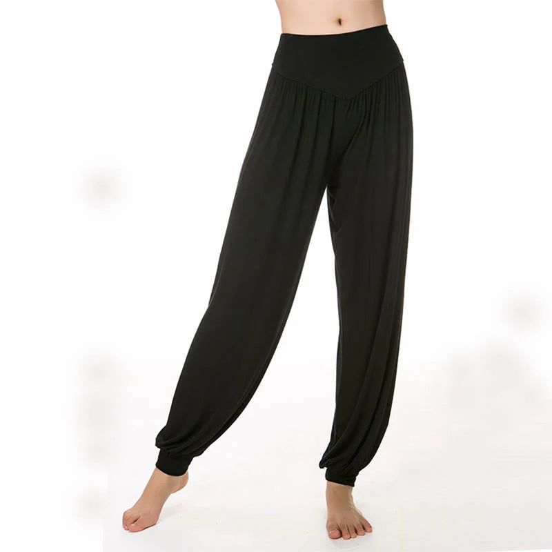Pantalon Sarouel Long de Yoga et Danse en Modal Uni