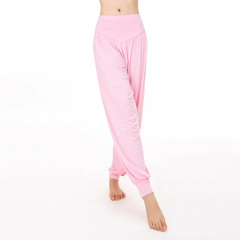Pantalon Sarouel Long de Yoga et Danse en Modal Uni