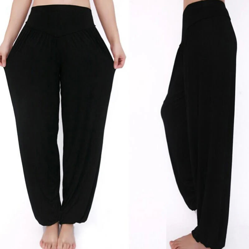 Pantalon Sarouel Long de Yoga et Danse en Modal Uni