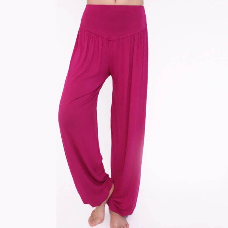 Pantalon Sarouel Long de Yoga et Danse en Modal Uni