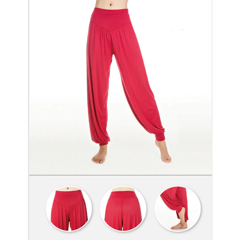 Pantalon Sarouel Long de Yoga et Danse en Modal Uni