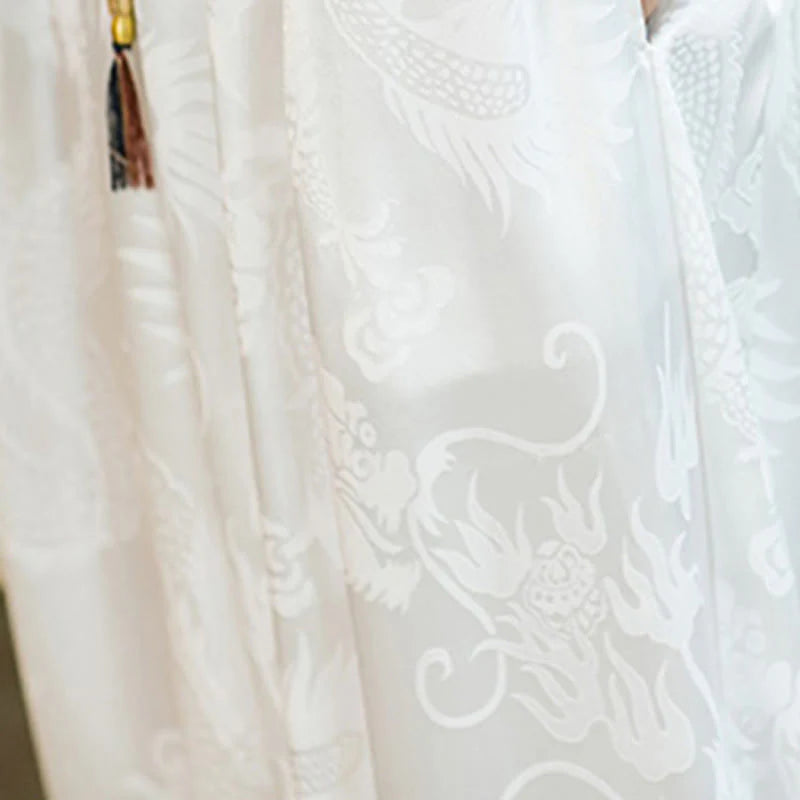 Pantalon Sarouel Ample pour Homme avec Motif de Dragon et Poches