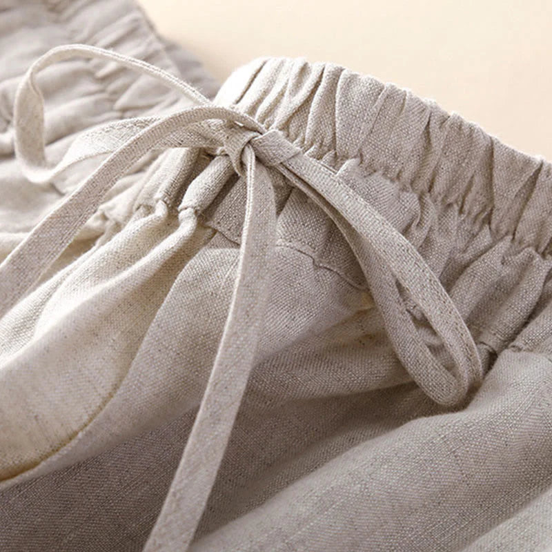 Pantalon Sarouel Décontracté pour Femme à Cordon de Serrage avec Motif de Fleurs – Coupe Ample avec Poches