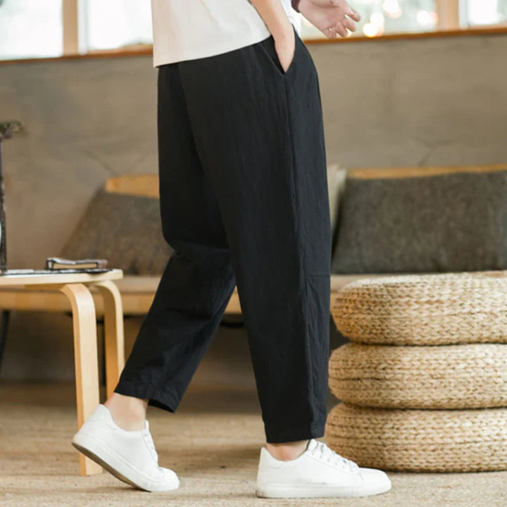 Pantalon d’Été pour Homme en Coton avec Poches