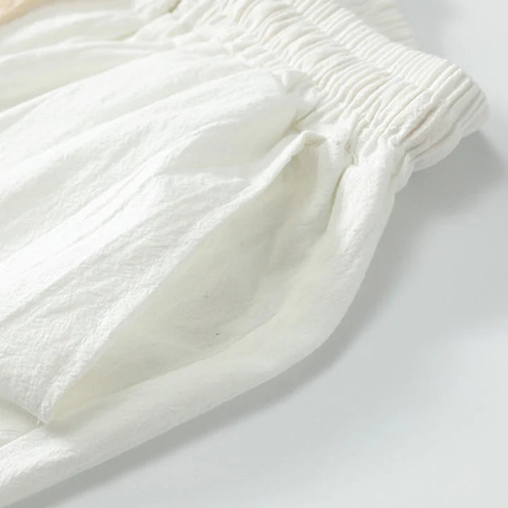 Short Décontracté pour Homme en Coton Uni à Coupe Droite avec Poches