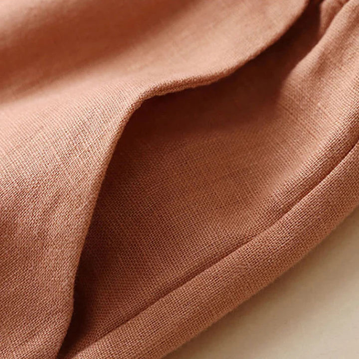 Pantalon Décontracté à Taille Haute, Large et Lacets, Avec Poches