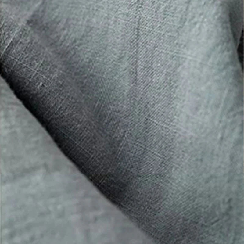 Pantalon Décontracté pour Femme en Coton et Lin Uni avec Cordon de Serrage et Poches