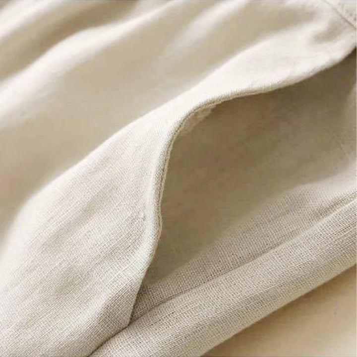 Pantalon Décontracté à Taille Haute, Large et Lacets, Avec Poches