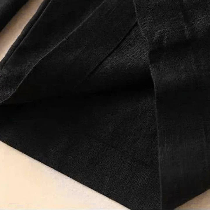 Pantalon Décontracté à Taille Haute, Large et Lacets, Avec Poches