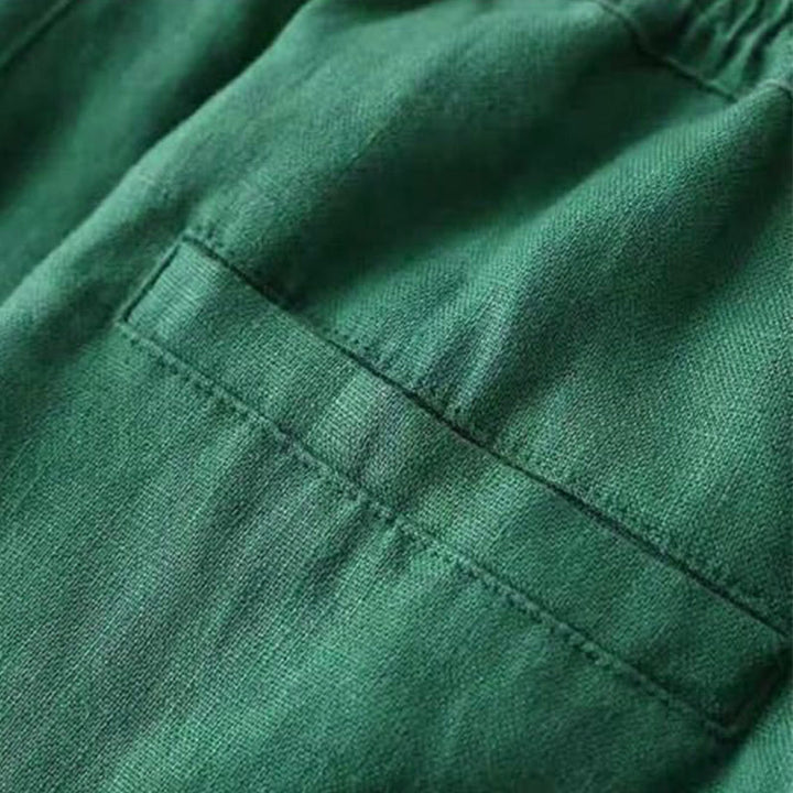 Pantalon Décontracté à Taille Haute, Large et Lacets, Avec Poches