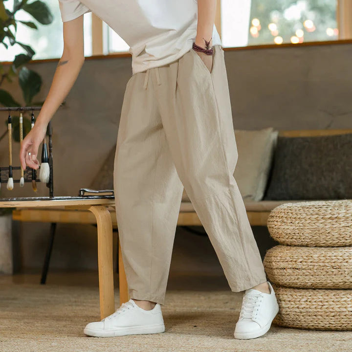 Pantalon d’Été pour Homme en Coton avec Poches