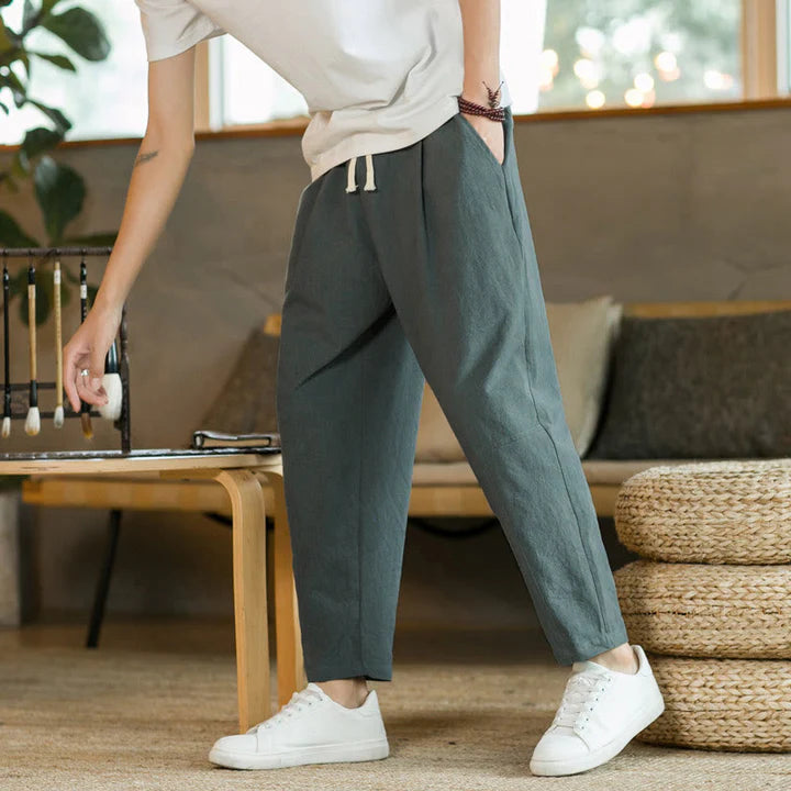 Pantalon d’Été pour Homme en Coton avec Poches