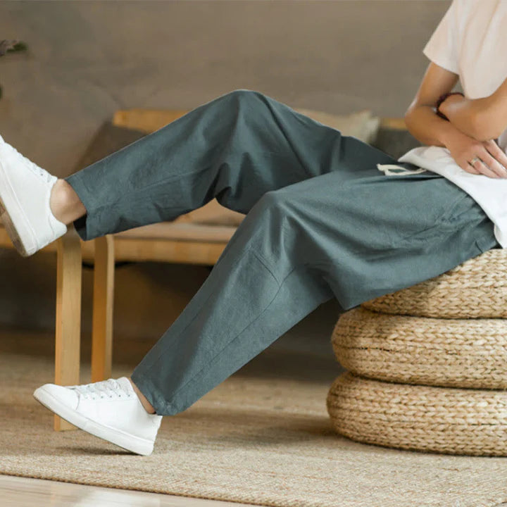 Pantalon d’Été pour Homme en Coton avec Poches