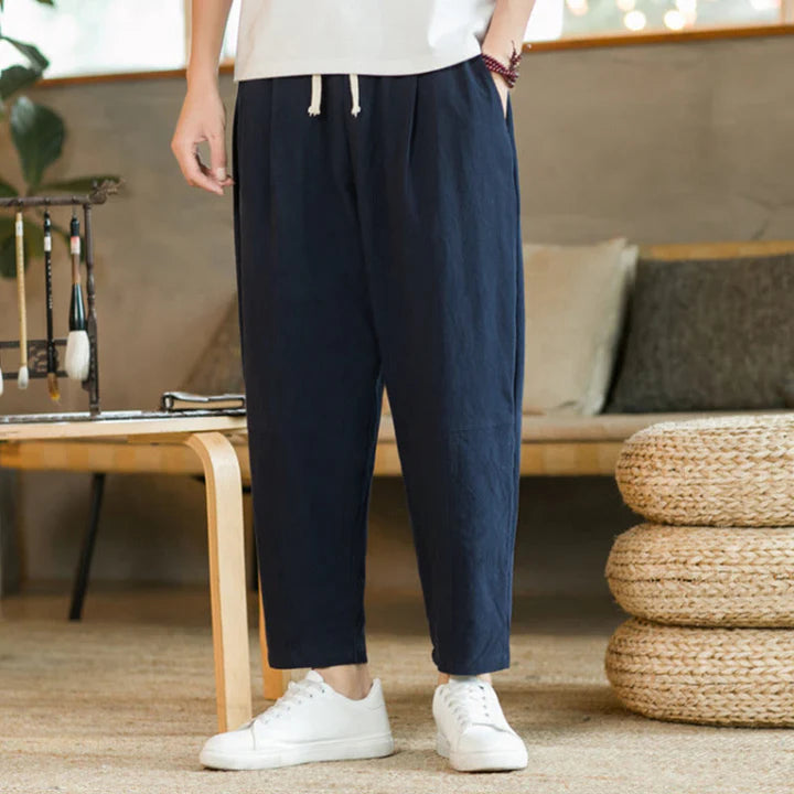 Pantalon d’Été pour Homme en Coton avec Poches