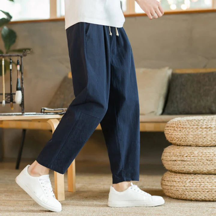 Pantalon d’Été pour Homme en Coton avec Poches