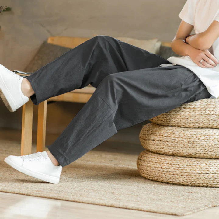 Pantalon d’Été pour Homme en Coton avec Poches