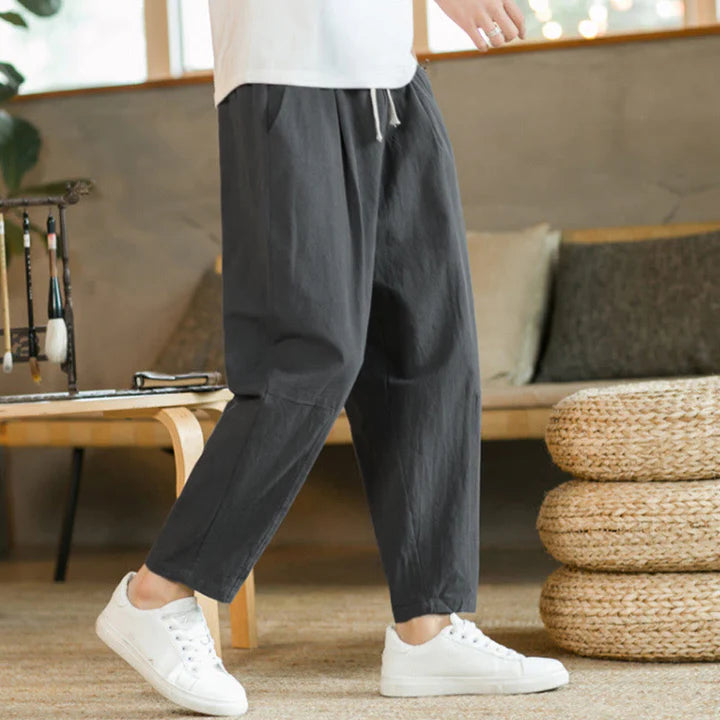 Pantalon d’Été pour Homme en Coton avec Poches
