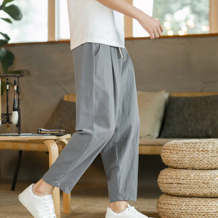 Pantalon d’Été pour Homme en Coton avec Poches